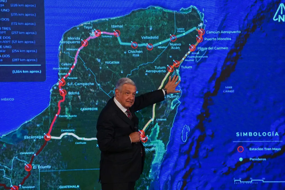 Tren Maya comenzará pruebas en julio, expresa AMLO