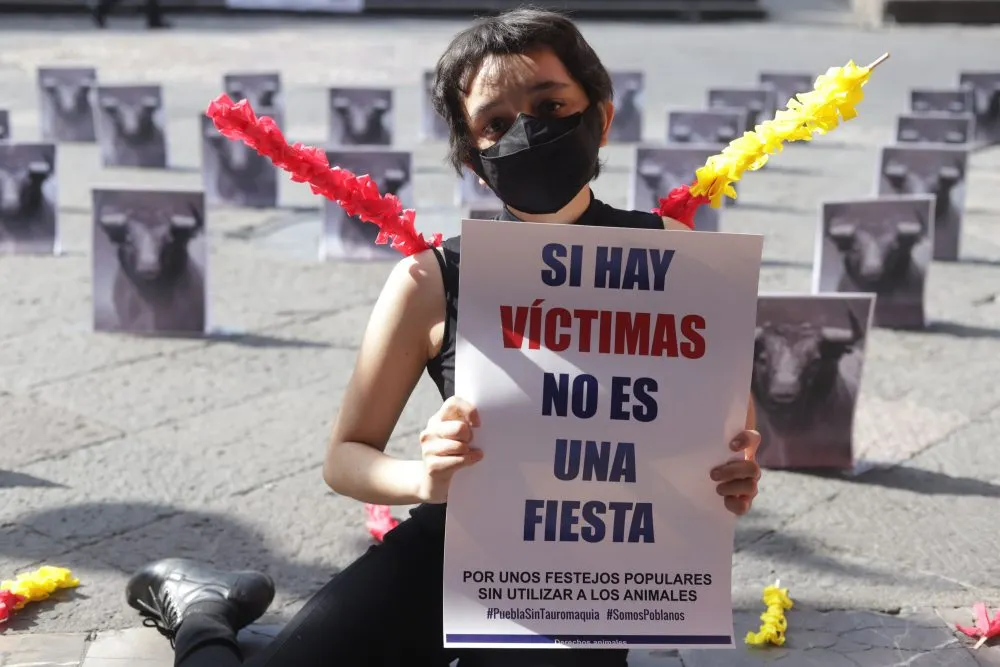 Activistas no dejarán de “luchar” hasta que la prohibición de la fiesta brava sea una realidad en Puebla