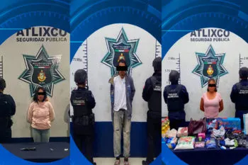 Dos mujeres y un hombre, los detenidos en Atlixco gracias al trabajo de la Policía