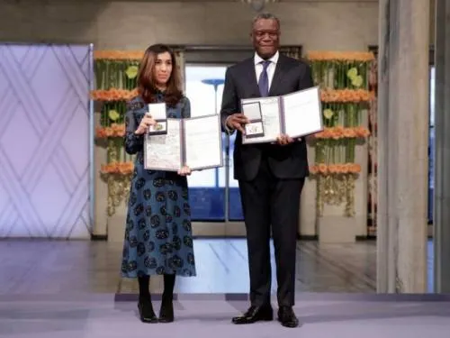 Claman justicia por violencia sexual, en entrega del Nobel de la Paz