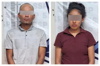 Detienen a un hombre y una mujer que sustrajeron dos pantallas y un Blu-ray de un domicilio en Texmelucan