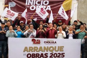 Tonantzin Fernández da banderazo de arranque a obras en Calvario y Cocoyotla, en San Pedro Cholula
