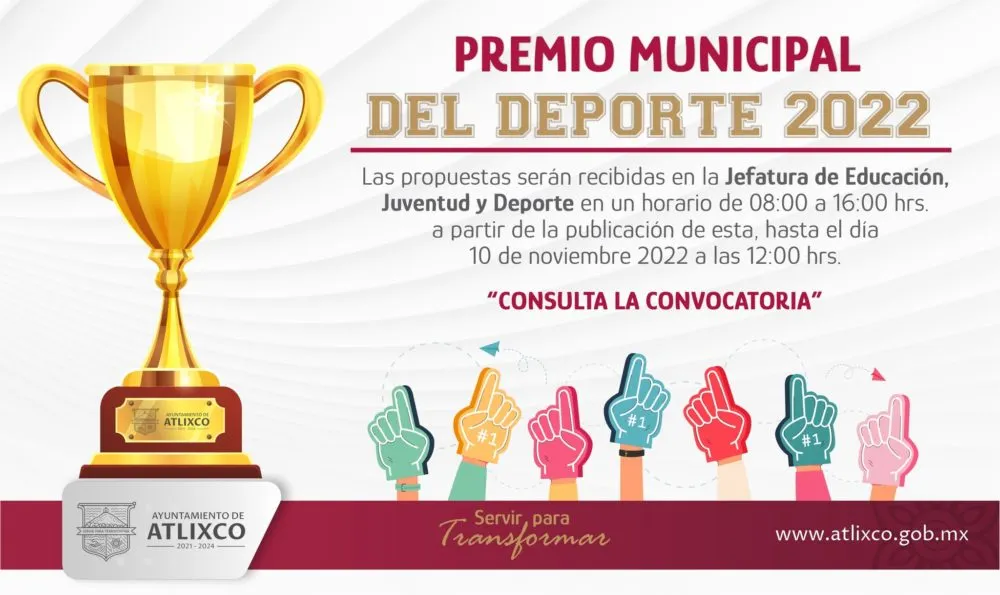 Ayuntamiento de Atlixco reconocerá a deportistas con el premio municipal del deporte