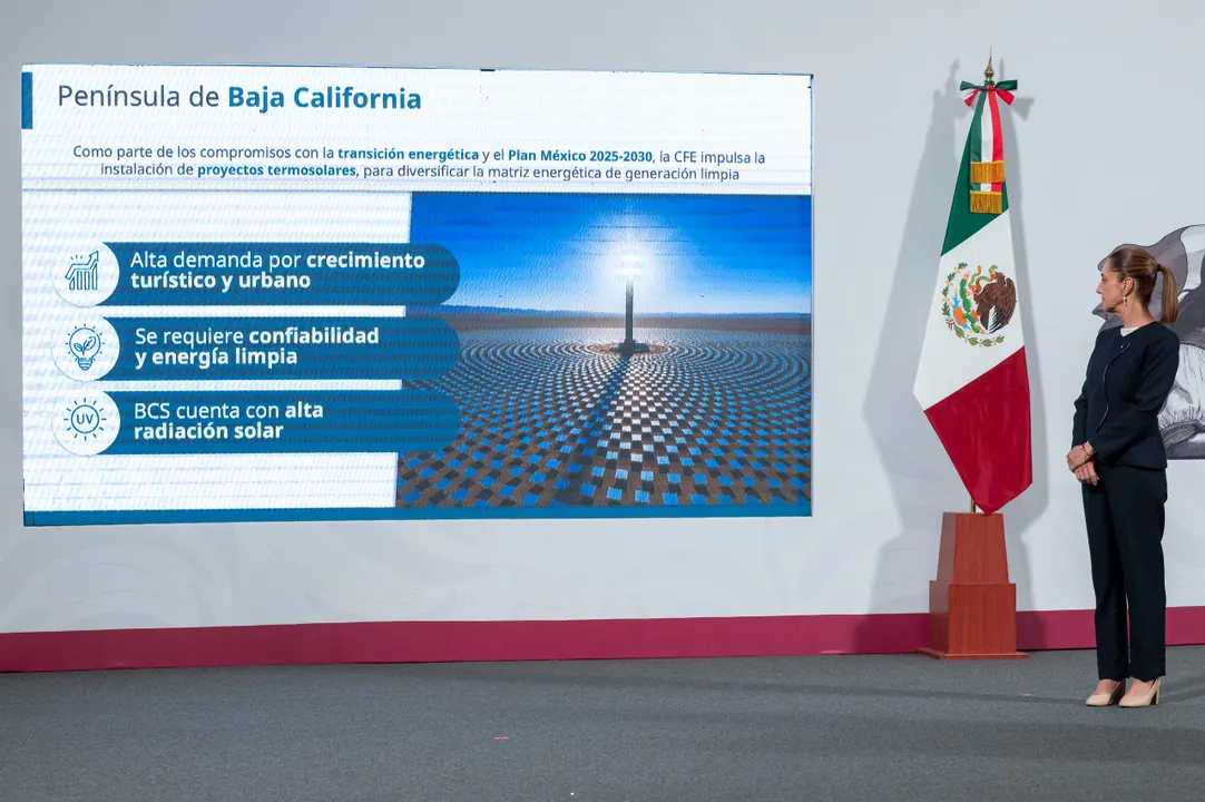 CFE construirá 2 centrales termosolares en Baja California Sur para beneficiar hasta 200 mil hogares