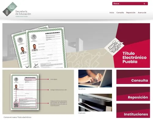 Portal para tramitar los títulos electrónicos en Puebla reanudará su servicio