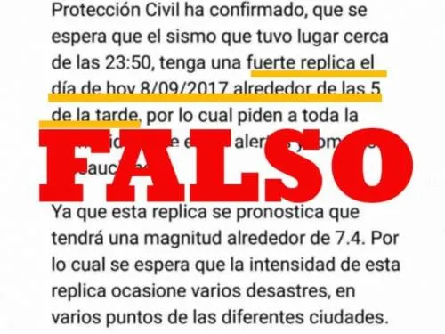 Alertan sobre falsos mensajes en WhatsApp de un terremoto para hoy