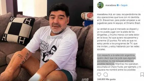 Maradona, molesto porque no lo tomar en cuenta para ser técnico de Argentina