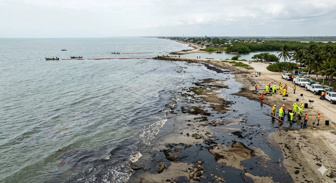 Derrame de hidrocarburo en Golfo de México: recolectan 128 toneladas y activan apoyo a pescadores