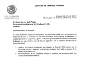 Extiende San Lázaro carta para reunión con Moreno Valle