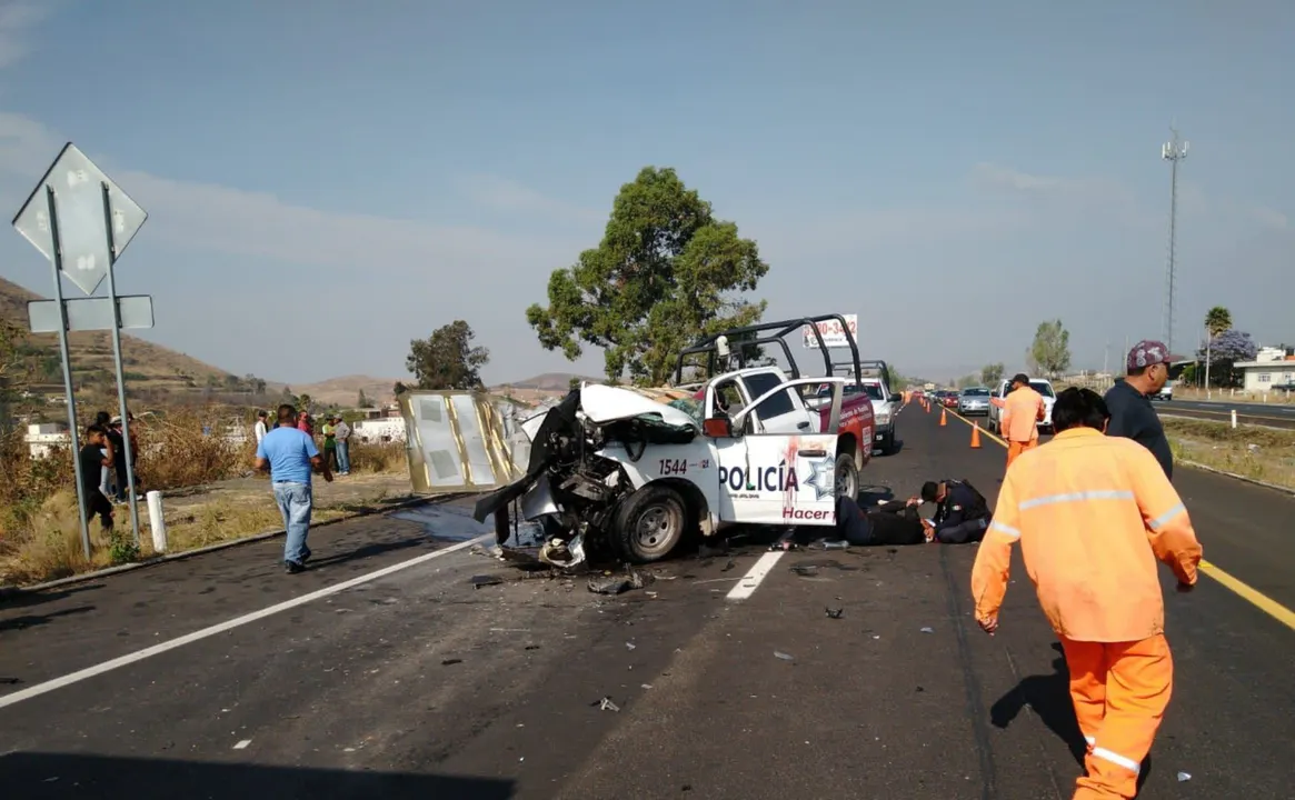 choca patrulla carretera Atlixco