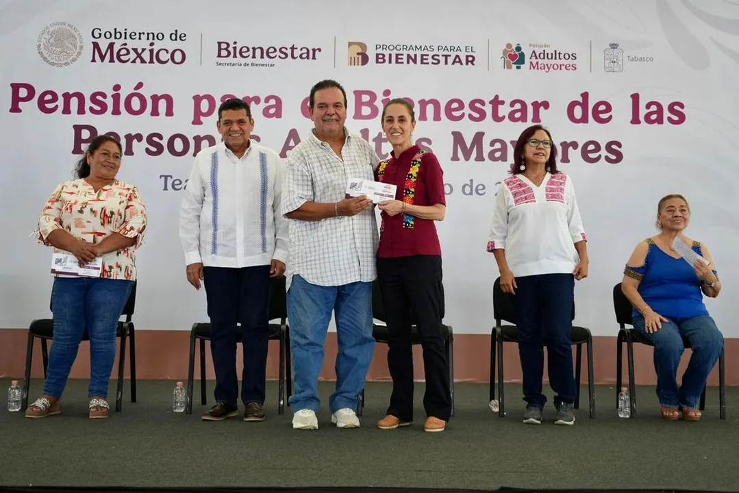 Sheinbaum Tabasco Entrega Tarjetas Pension Adultos Mayores