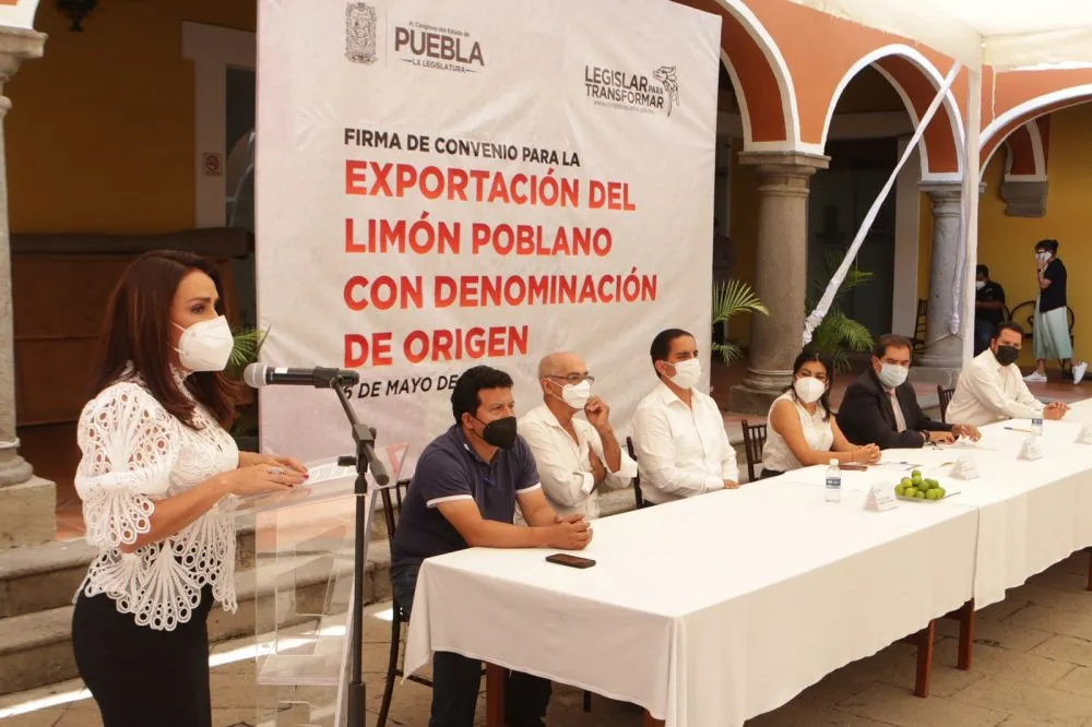 Celebran firma de convenio para la exportación de limón poblano con Denominación de Origen
