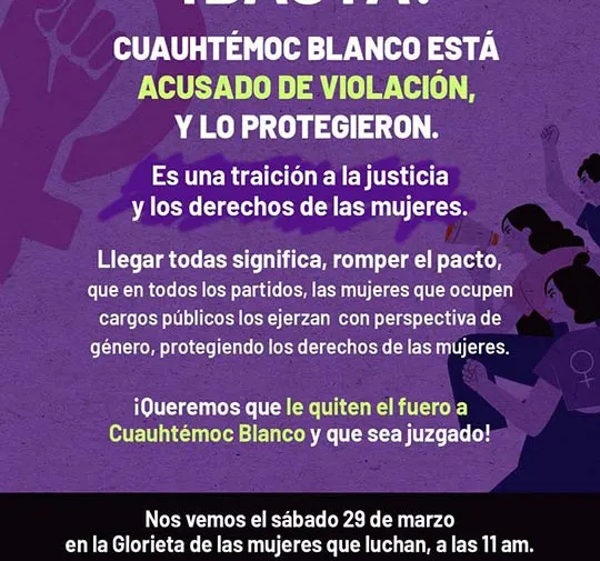 Convocan marcha para exigir desafuero de Cuauhtémoc Blanco tras rechazo en la Cámara de Diputados