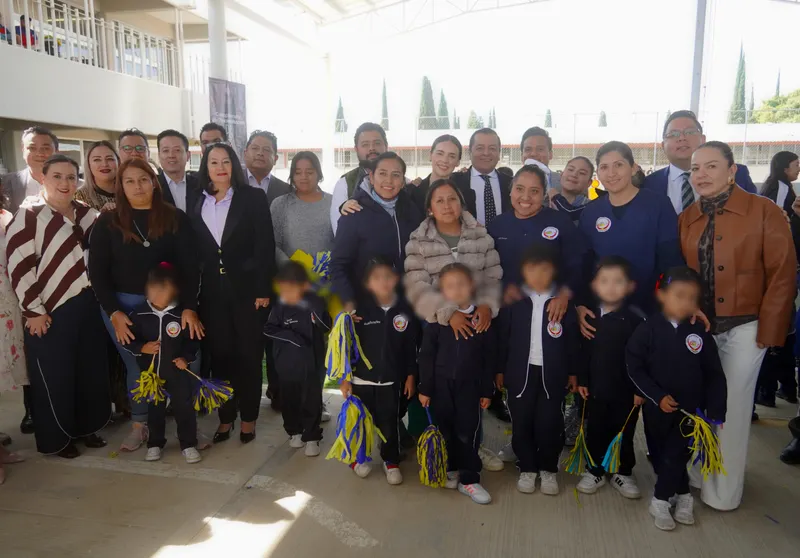 Inauguran techado en CENDI de Texmelucan; beneficia a 278 alumnos