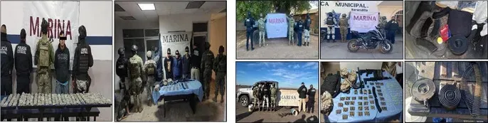 En acciones coordinadas del Gabinete de Seguridad, se realizaron detenciones y aseguramientos de armas de fuego en distintos estados