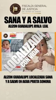 En menos de 24 horas, Fiscalía de Sonora recupera a menor sustraída