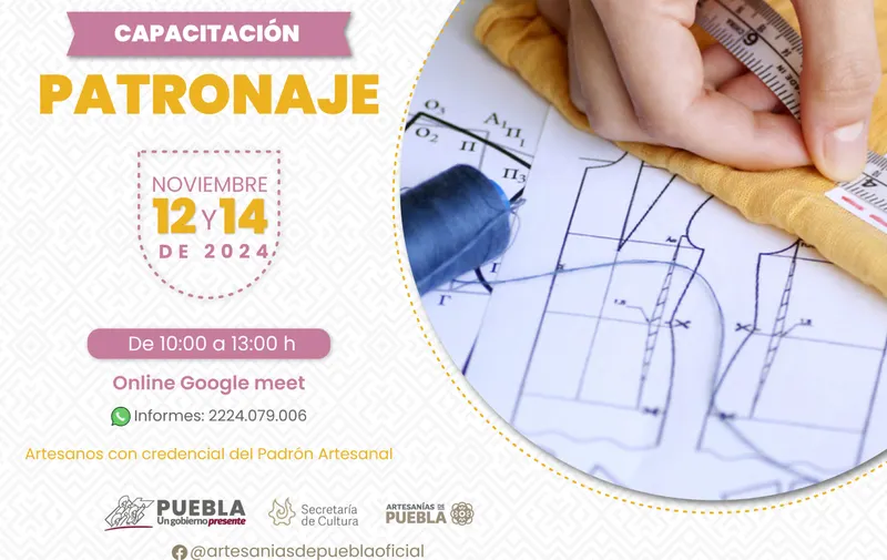 Brindará Gobierno de Puebla capacitaciones virtuales para artesanas y artesanos
