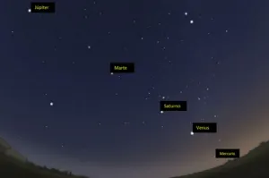 Espectacular alineación de 5 planetas la noche del miércoles