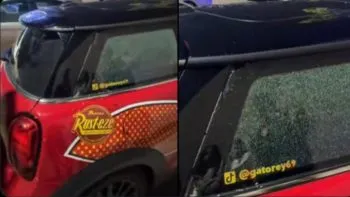 Influencer “Gato Rey” denuncia cristalazo a su Mini Cooper en Angelópolis 