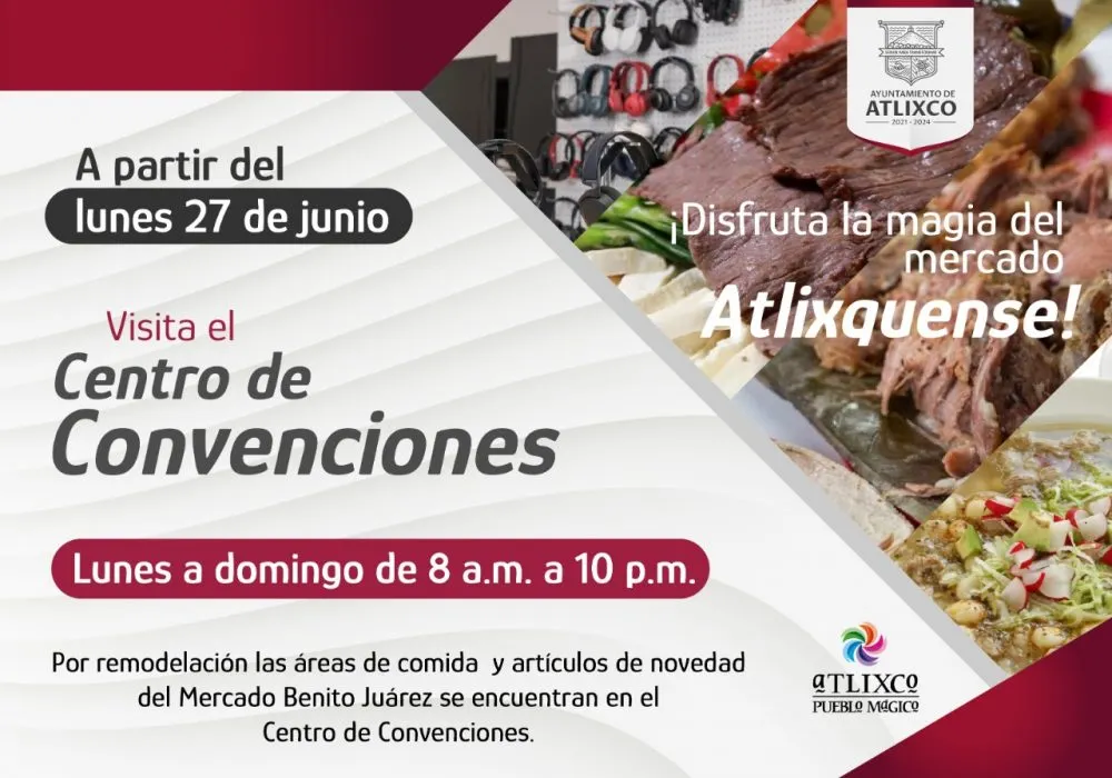 Comerciantes del Mercado Benito Juárez te esperan en el Centro de Convenciones de Atlixco