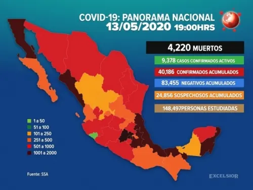 Sube a 4,220 número de muertos por coronavirus en México