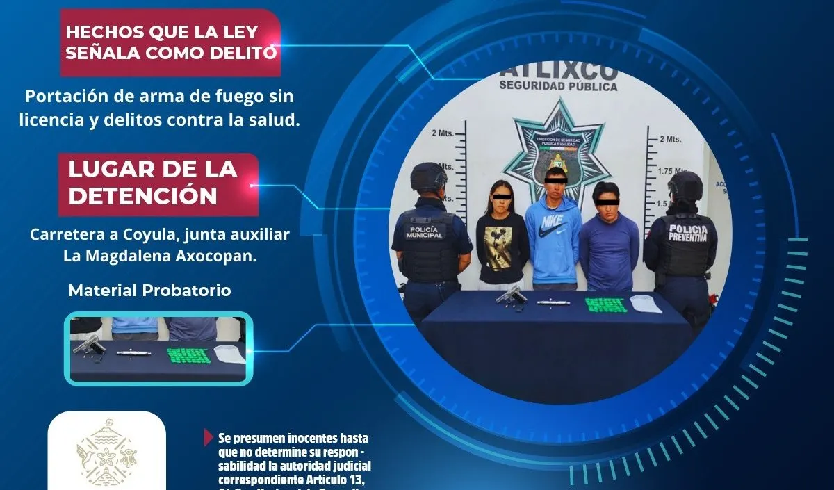 Detenidos en La Magdalena Axocopan