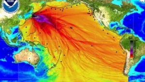 Revelan imagen de contaminación radioactiva en aguas del Pacífico
