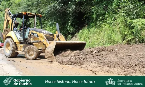 Intensifica Infraestructura trabajos en zonas afectadas por deslaves