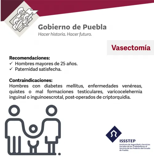 ISSSTEP invita a jornada gratuita de vasectomía sin bisturí