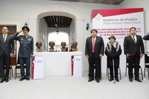 Gobernador de Puebla encabezó ceremonia del 109 Aniversario del Inicio de la Revolución Mexicana