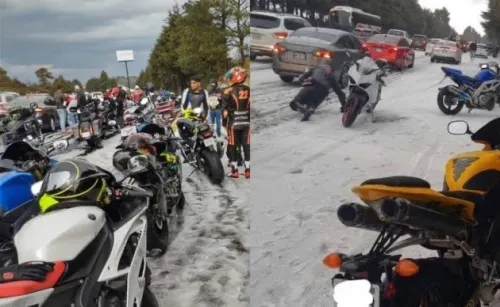 Granizada en la México-Cuernavaca provoca al menos cuatro accidentes