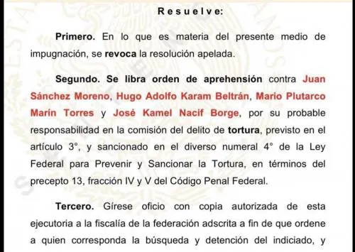 El documento que prueba la resolución en contra de Marín
