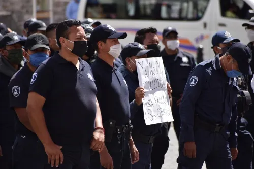 Cuatro paros de policías, se han registrado durante los primeros ocho meses en Puebla
