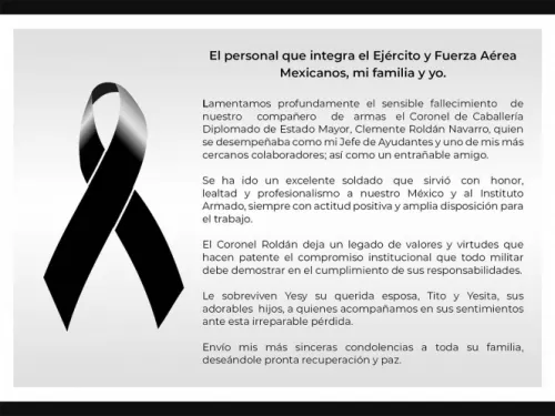 Titular de Sedena lamenta muerte de militar tras ataque armado en QRoo