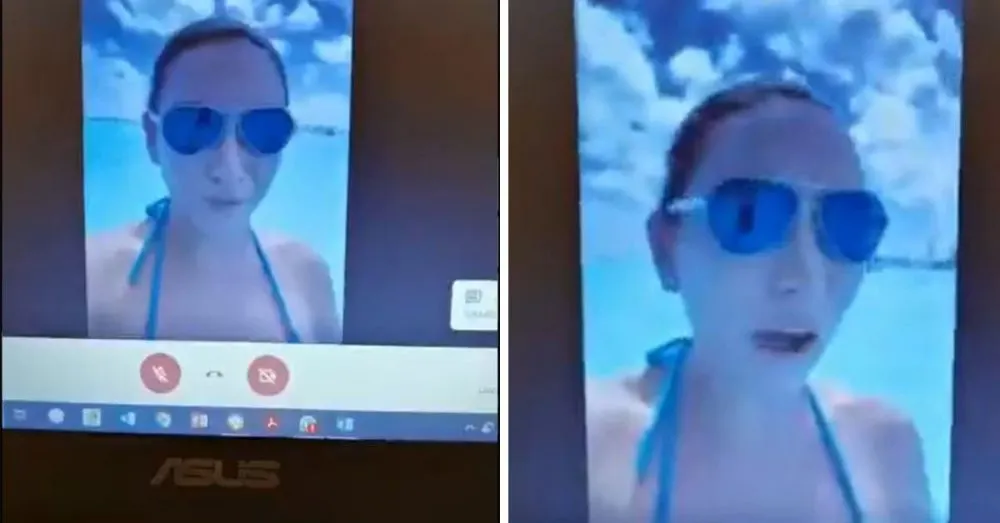 Chica se hace viral en redes sociales luego de irse a Cancún y tomar clases desde la playa