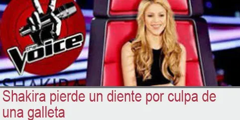 Shakira pierde un diente por culpa de una galleta