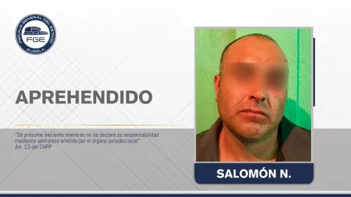 Presunto feminicida aprehendido por la Fiscalía de Puebla