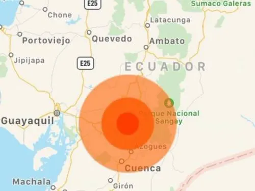 Se registra sismo en Ecuador de magnitud preliminar 6.3