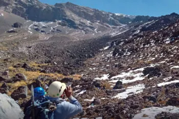 Realizarán sobrevuelo con dron en el Pico de Orizaba para tratar de localizar a alpinista extraviado