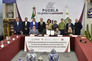 Comisión de Búsqueda de Personas de Puebla y UNAM firman convenio para eficientar estrategias