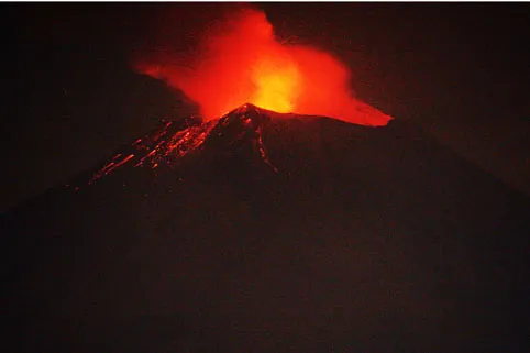 Rueda a 1 kilómetro material incandescente del Popocatépetl