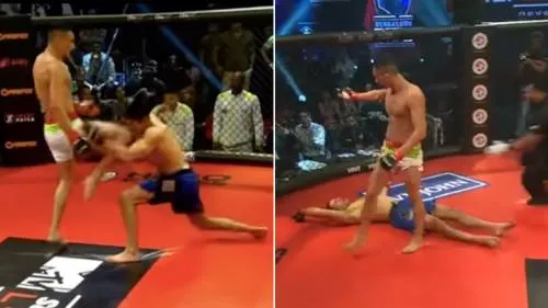 Impactante KO: pidió perdón tras un brutal rodillazo directo a la cara