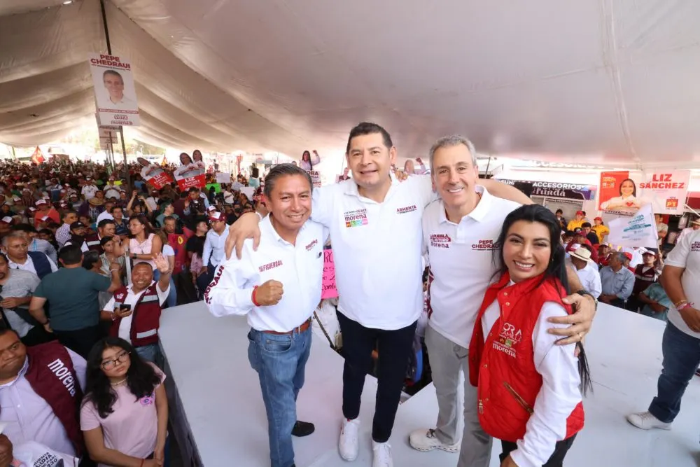 Llevarán Armenta y Chedraui seguridad, energía eléctrica y agua potable a juntas auxiliares