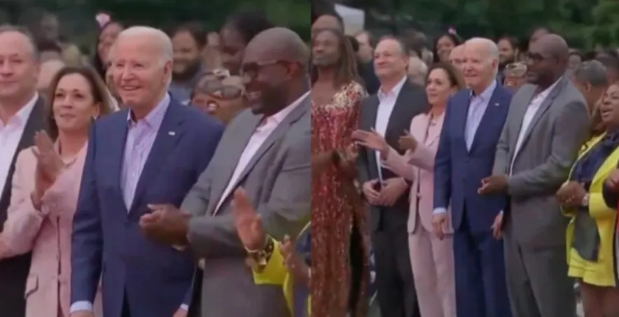 Captan a Joe Biden Captado "congelado" en evento de Juneteenth