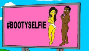 Pintan a Kim Kardashian y Kanye West al estilo Simpsons