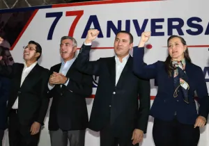 Al grito de ”Rafa presidente”, celebra el PAN su 77 aniversario