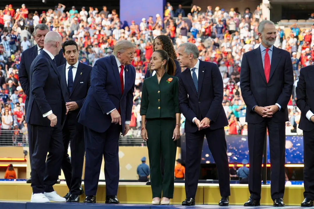 Sheinbaum dialoga con Trump y Carney sobre el T-MEC durante la final del Mundial 2026