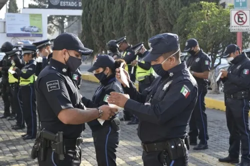 Recibe donación de cubrebocas Secretaría de Seguridad Ciudadana de San Pedro Cholula