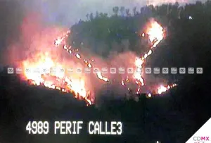 Fuego quema pastizales en el Cerro de La Estrella