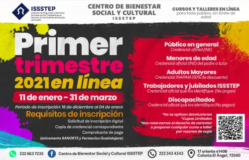 Invita ISSSTEP a  talleres artísticos y deportivos en línea